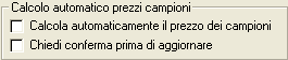 calcolo automatico prezzi campione